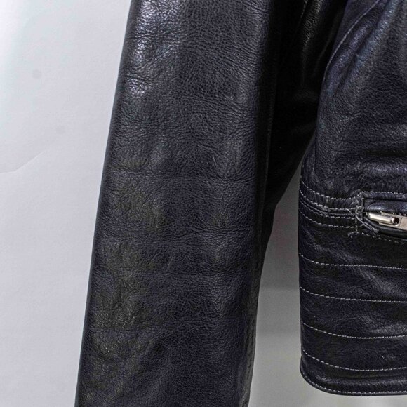 Harley Davidson Motorcycles D Pocket Leather Biker Motorcycle Jacket Large Retro - Picture 10 of 16